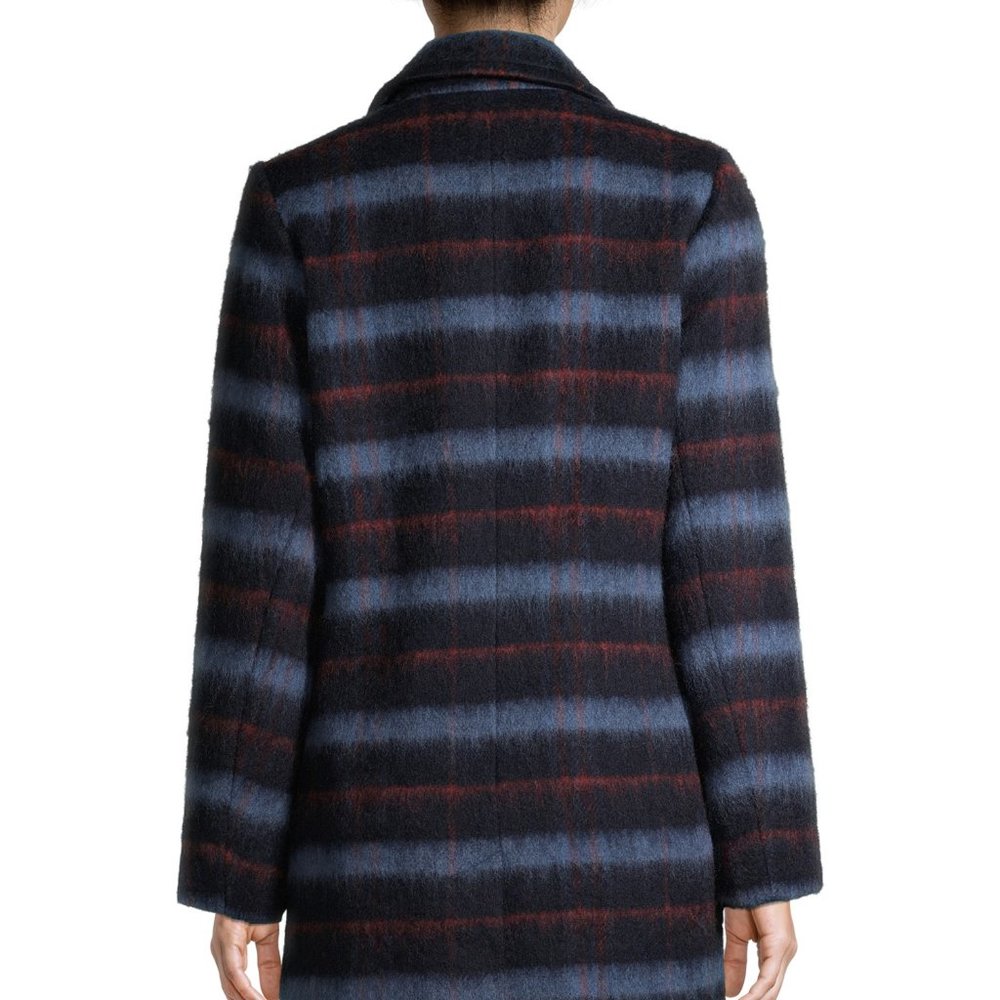 New BCBGeneration Wool Plaid Long Coat. - Picture 3 of 15